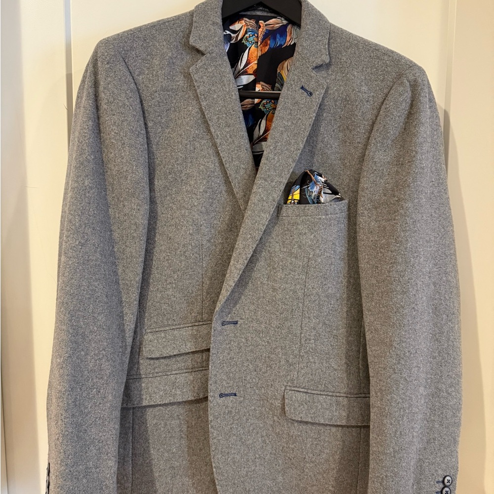 Paisley & Gray Gray Sport Coat Slim Fit Notched Lapels